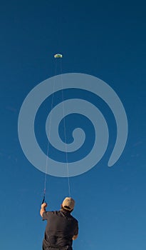 Man flying a parafoil kite