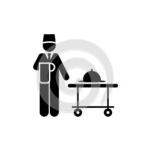 Man, food, services, hotel icon. Element of hotel pictogram icon. Premium quality graphic design icon. Signs and symbols