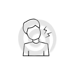 Man fracture neck pain icon. Simple line, outline  of human skeleton icons for ui and ux, website or mobile application on