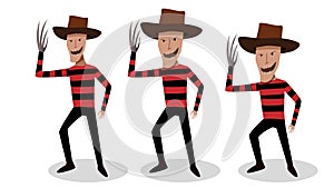 Man in Freddy Krueger costume in vector design photo