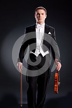 Man In Frock Coat With Violin