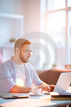 Man in front of laptop