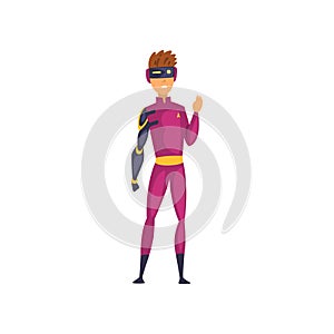 Man in futuristic clothing and glasses, technology of the future concept vector Illustration on a white background