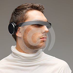 Man with futuristic glasses