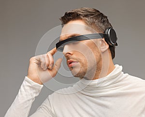 Man with futuristic glasses