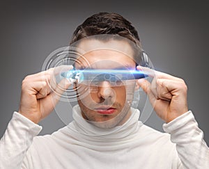 Man with futuristic glasses