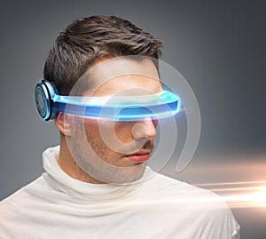 Man with futuristic glasses