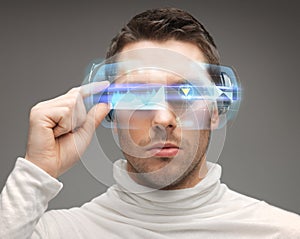 Man in futuristic glasses