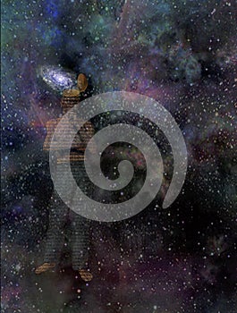 Man with galaxy mind