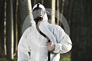 Man with gas mask