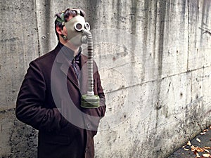 Man in gas mask