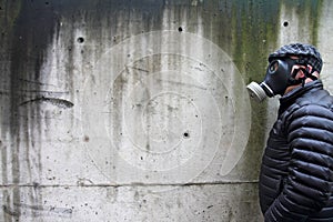 Man in gas mask