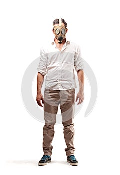 Man with a gas mask