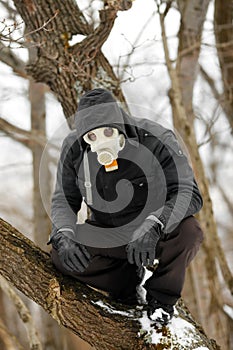 Man in Gas Mask