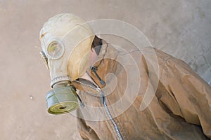 Man in gasmask