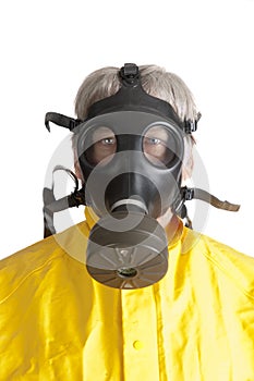 Man in gasmask photo