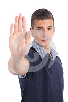 Man gesturing stop photo