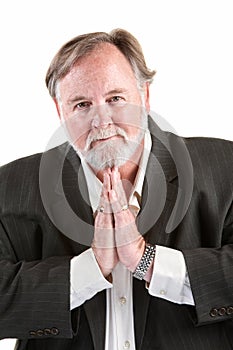 Man gesturing to pray