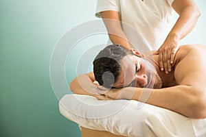 Man getting a deep tissue massage