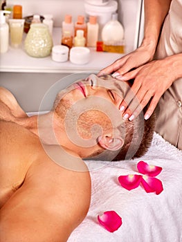 Man getting facial massage