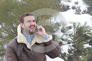 Man getting great news on the phone