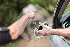 Man getting his car keys