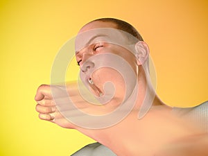 Man Getting Punched Assaulted Illustration