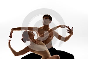 Man and girl dancing classical ballet dance