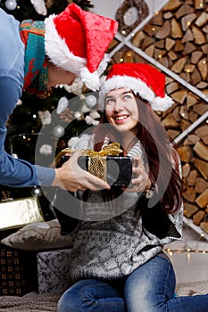 Man gives girl Christmas present