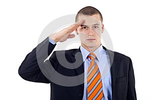 Man gives salute