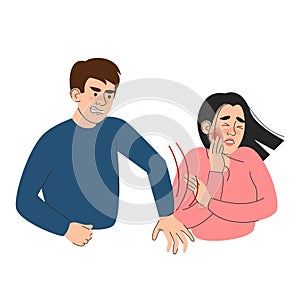 Man gives a slap in woman face vector isolated