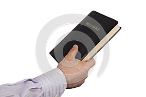 Man giving a Bible