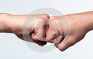 Man giving fist bump. Team concept. Hands of man people fist bump team teamwork, success. People bumping their fists