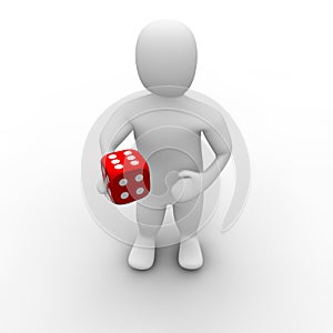 Man giving red dice