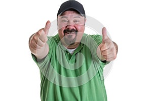 Man Giving Thumbs Up Hand Gesture