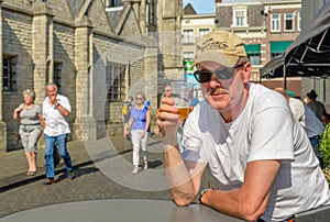 Man with a glass of beer