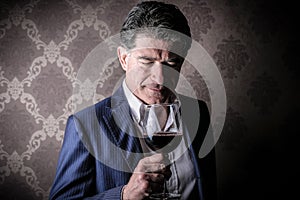 Man with a glass of wine