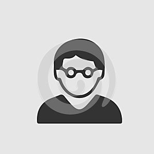 Man with glasses vector icon eps 10.