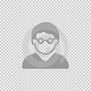 Man with glasses vector icon eps 10.