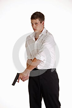 Man with Glock Handgun