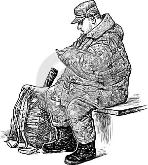 Man going on a fishing trip photo