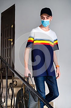 Man going on a safe journey during the pandemic