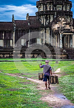 Man going to the temple