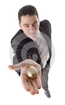 Man with gold egg