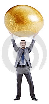 Man and golden egg