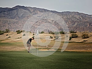 Man Golfer Death Valley Furnace Creek Golf Course photo