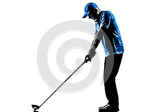 Man golfer golfing golf swing silhouette