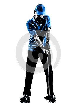 Man golfer golfing golf swing silhouette