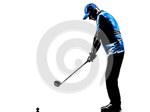 Man golfer golfing golf swing silhouette