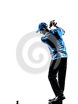 Man golfer golfing golf swing silhouette